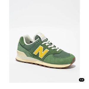 New Balance Forest Green and Mustard Sneakers